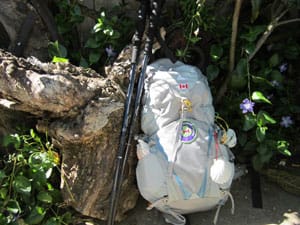 Pack and poles for the Camino de Santiago